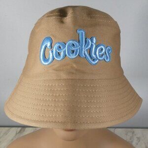 NWT Khaki Blue Cookies Logo Bucket Hat